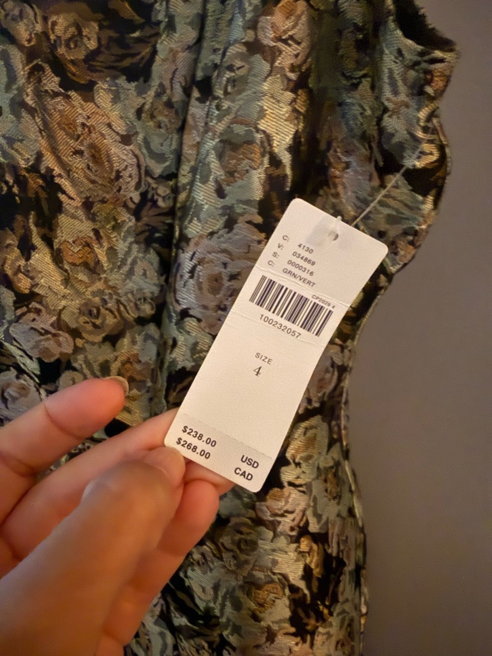 Maeve Anthropologie Metallic Floral Square-Neck Midi Dress - Picture 7 of 8